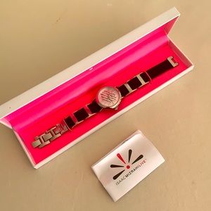 Isaac Mizrahi Live! Watch with Leather and Metal Bracelet